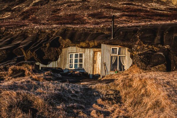 Laugarvatnshellar where poeple lived in a cave in Iceland